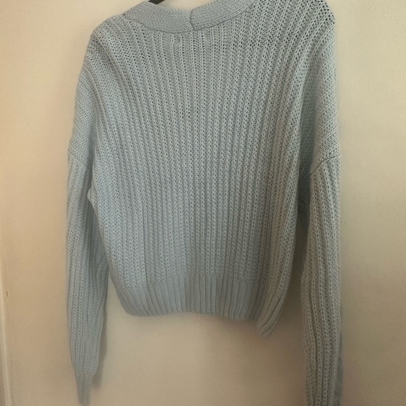 SO Women's Light Blue Cable Knit Cardigan - Picture 3 of 3